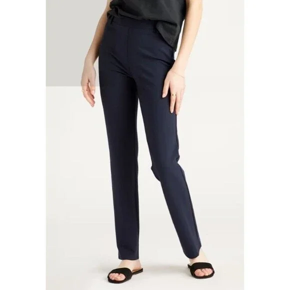 Quince Tall Pants Navy Ultra Stretch Ponte Straight Leg Pull On Pants Med TALL - Picture 6 of 8